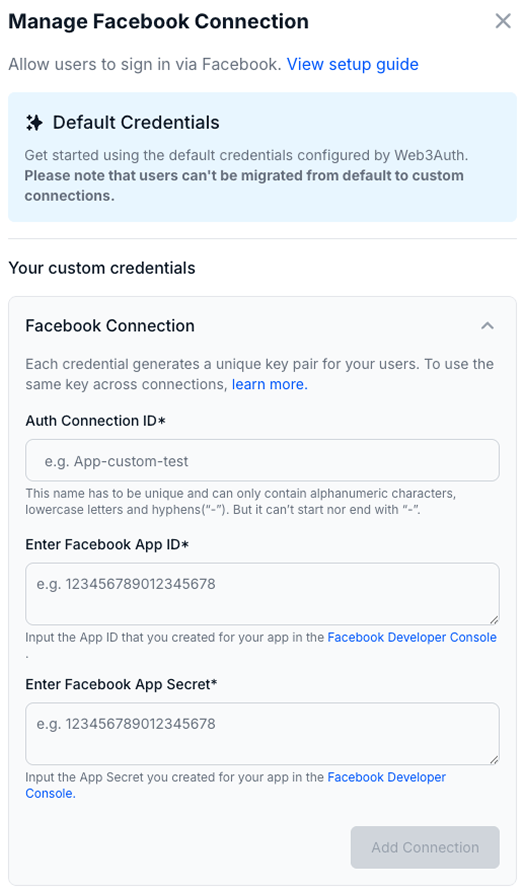 Facebook Connection